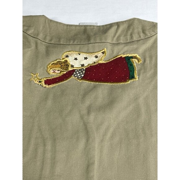 Vintage Quacker Factory Womens Small Gardening Angel Shirt w Button Covers QVC - Picture 8 of 9